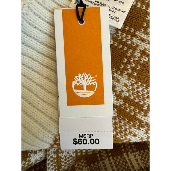 Timberland Long Rectangular Cozy Plaid Scarf NWT OS Cabincore Washable Gorpcore - Picture 5 of 6